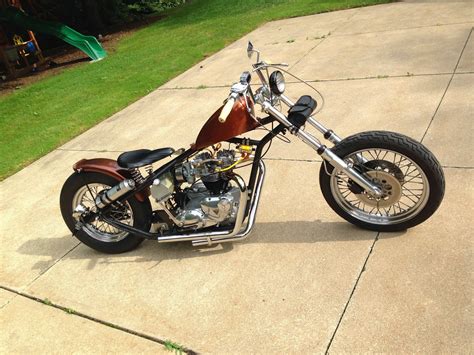 1971 <strong>triumph chopper</strong> - $4,400 (Antioch) 100% custom hardtailed 1971 <strong>Triumph</strong> 650 (matching title) Oil and gas tank Molded into the frame, sights, entire bike is molded, pinstriped, crazy 1 off leaf spring front end that has some early Ford parts. . Triumph chopper for sale